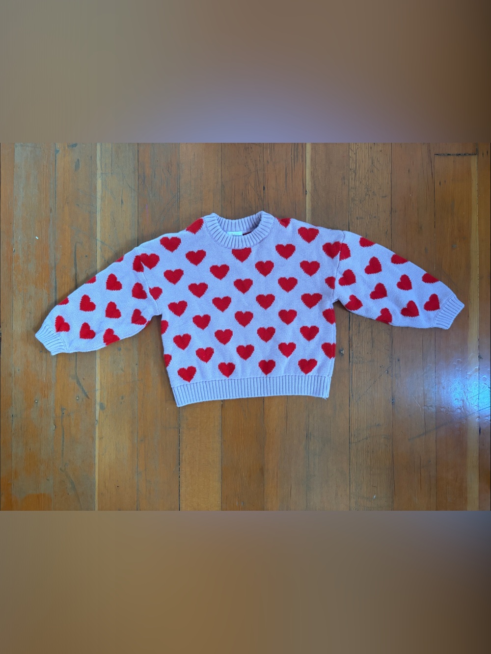 Hanna Andersson Pink Heart Sweater 100% Cotton Size US4 100cm